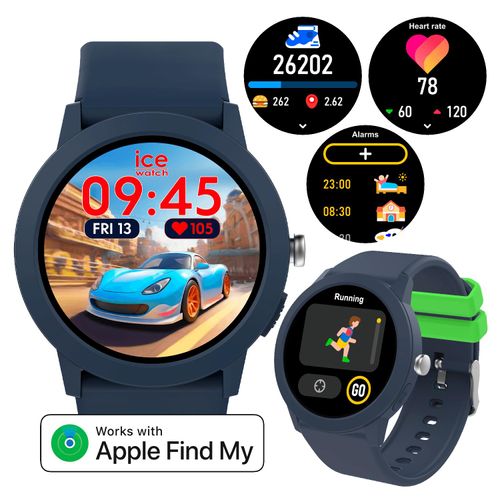 Smartwatch ICE-WATCH, blau (blau, blau), Smartwatches, Kinder, Smartwatch, Armbanduhr, Kinderuhr, Silikonarmband, Bluetooth, digital