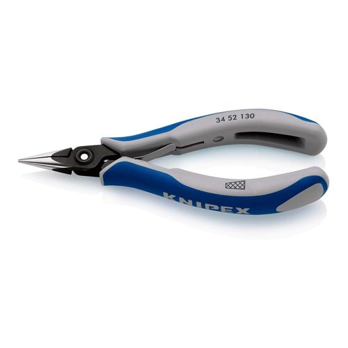 KNIPEX 34 52 130 Präzisions-Elektronik-Greifzange mit Mehrkomponenten-Hüllen brüniert 130 mm)