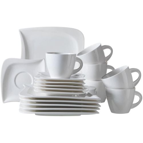 Kaffeeservice MÄSER "Geschirr-Set, Service La Musica", weiß, 18 Stk., Porzellan, Geschirr-Sets, Kaffeeservice, 18 Teile, für 6 Personen