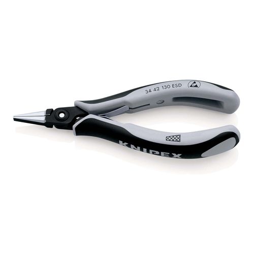 KNIPEX 34 42 130 ESD Präzisions-Elektronik-Greifzange ESD mit Mehrkomponenten-Hüllen brüniert 130 mm)
