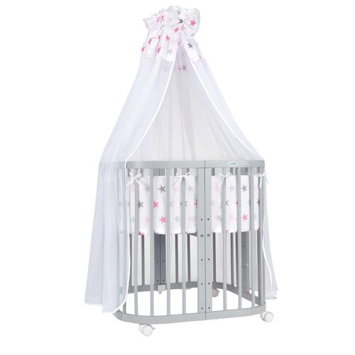 Waldin Babybett Kinderbett 7in1 mit Matratze, mitwachsendes Kinder-Bett