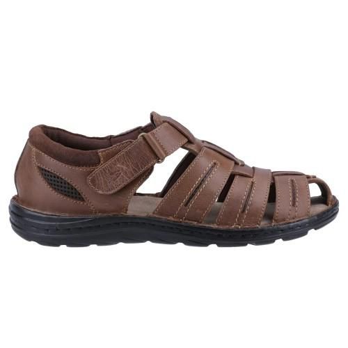 Hush Puppies Heren Albert Visserssandalen van Leer (Beige)