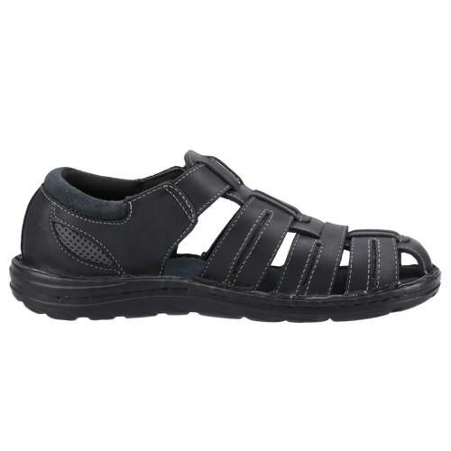 Hush Puppies Heren Albert Fisherman Leren Sandalen (Zwart)