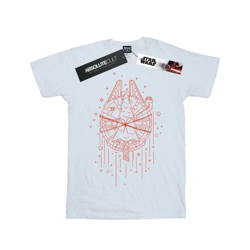 Star Wars Heren Millennium Falcon Kerstboom Levering T-Shirt (Wit)