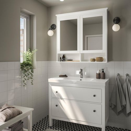 HEMNES / ORRSJÖN Waschbschr+Schubladen/Waschb/Mibatt