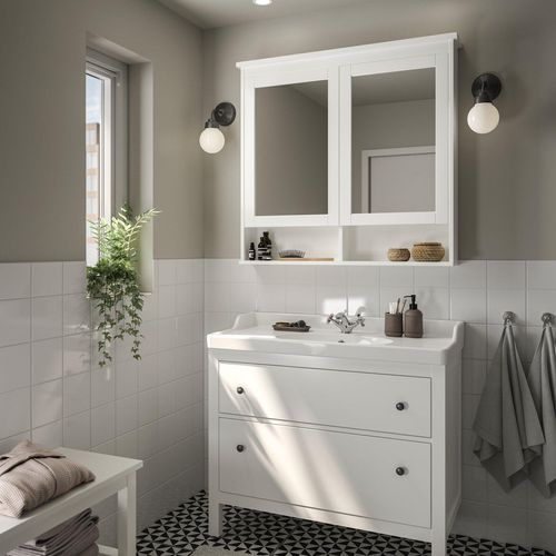 HEMNES / RUTSJÖN Waschbschr+Schubladen/Waschb/Mibatt