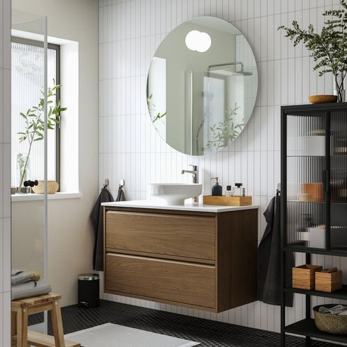 ÄNGSJÖN / LERSJÖN Waschbschr+Schubladen/Waschb/Mibatt