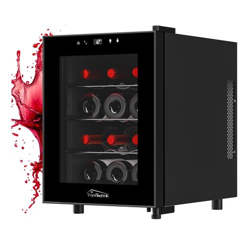 TroniTechnik® Weinkühlschrank Bordeaux, Getränkekühlschrank, Minibar Weinkühler, 31 Liter, 12 Flaschen