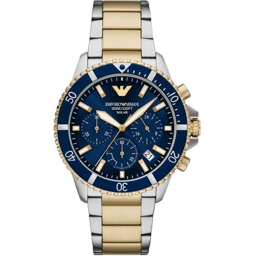 Herrenuhr EMPORIO ARMANI AR11740, marineblau, modisch, zum Schwimmen geeignet.