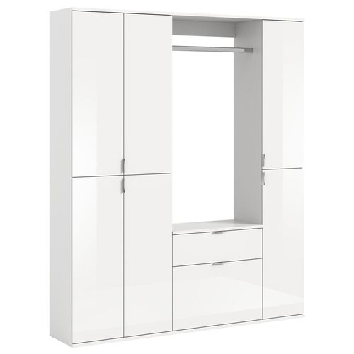 5-teilige Garderobenkombination PROJEKT X - weiß Hochglanz - weiß - 152 cm