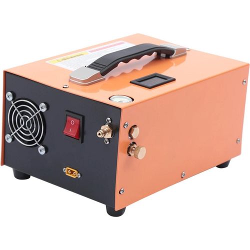 Elektrische Luftpumpe - 300W Hochdruckkompressor - 30 MPa 300 bar - 40 l/min Förderleistung - DC-Betrieb - Für Druckluftflaschen - Orange