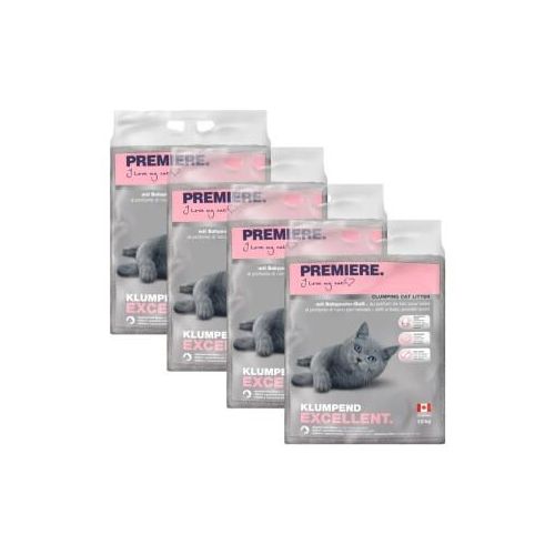 PREMIERE Excellent Klumpstreu Katze Babypuder-Duft 4x12 kg