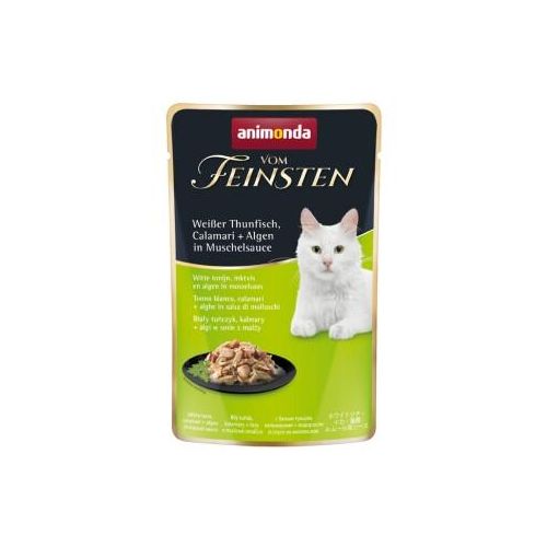 animonda Vom Feinsten Nassfutter Katze, Adult 18x50g mit weißem Thunfisch, Calamari und Algen, in Sauce