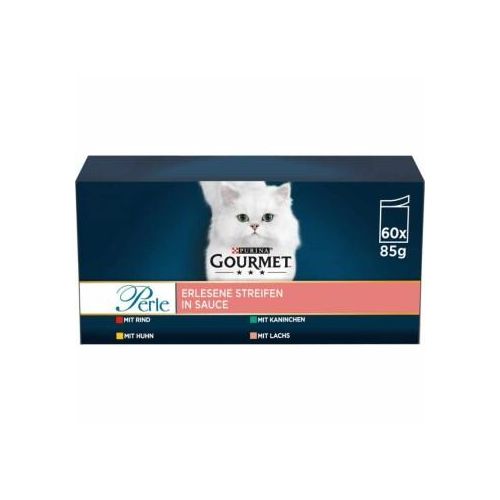 GOURMET Perle Erlesene Streifen in Sauce Sorten-Mix 60x85g