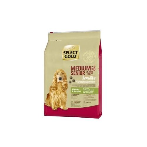 SELECT GOLD Sensitive Croquettes Chien Senior Medium Canard aux pommes de terre 4 kg