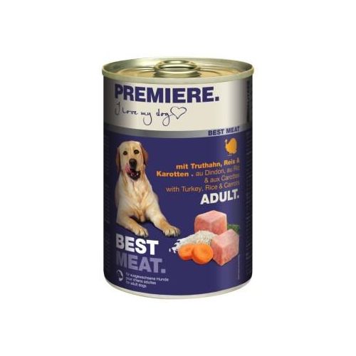 PREMIERE Best Meat nourriture humide pour chien, adulte Dinde et légumes 12x400 g