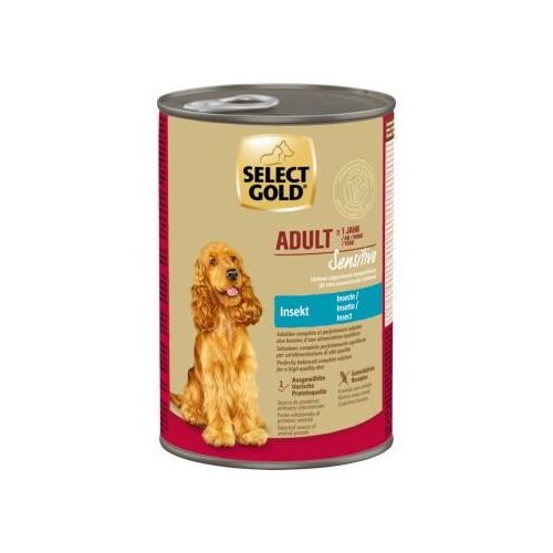 SELECT GOLD nourriture humide pour chien Sensitive Adult Insectes 6x400 g