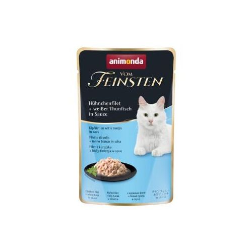 animonda Vom Feinsten Nassfutter Katze, Adult 18x50g mit Hühnchenfilet und weißem Thunfisch, in Sauce