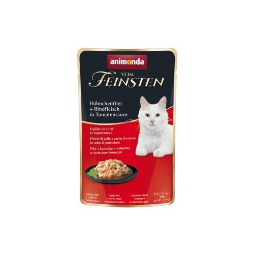 animonda Vom Feinsten Nassfutter Katze, Adult 18x50g mit Hühnchenfilet und Rindfleisch, in Sauce