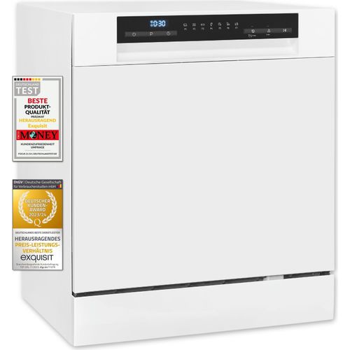 Exquisit Geschirrspüler GSP508-030D weiss | Spülmaschine 55 cm | Power+ | ECO Modus | Standgerät