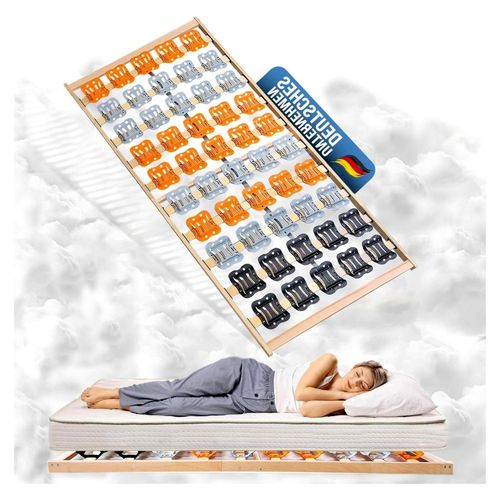 7-Zonen Tellerlattenrost CubiFlex 140x200 cm - Hochflexible Teller für optimale Körperanpassung, Lattenrahmen aus der EU - Starr