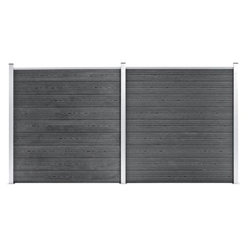 Zaun für Wohn- und Gartenbereich WPC 353x186cm Grau