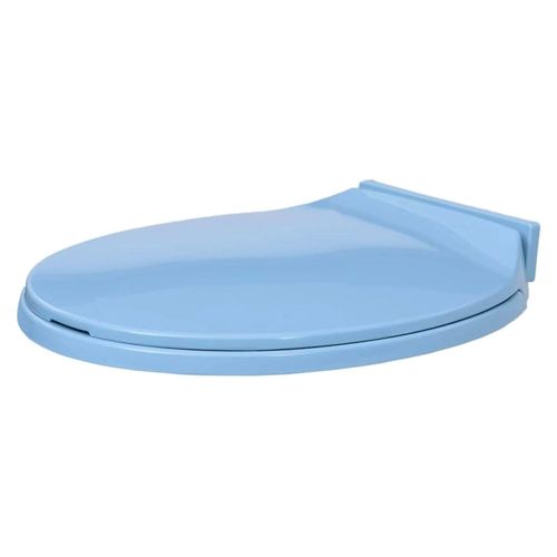 WC-Sitz oval mit Absenkautomatik in Blau