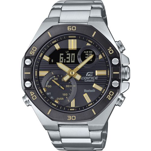 Smartwatch CASIO EDIFICE "ECB-10DB", silber (edelstahlfarben, edelstahlfarben), Smartwatches, Herren, Smartwatch, Armbanduhr, Herrenuhr, Edelstahlarmband, Bluetooth,bis 10 bar wasserd.
