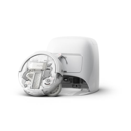 DJI Saugroboter "DJI ROMO A", weiß (transparent), B:35cm H:10cm T:35cm, Saugroboter, Transparenter Saugroboter mit weißer Station und App-Steuerung