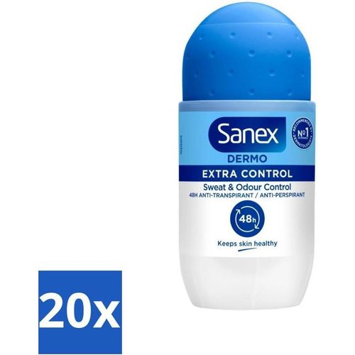 Sanex Deodorant Roller Dermo Extra Control Zusätzlicher Schutz vor Geruch 50 ml - Vorteilspack - 20 Stücke