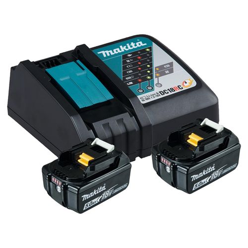 Makita 197570-9 Power-Source-Kit Li 18 V/5,0 Ah 2x Akku + Ladegerät