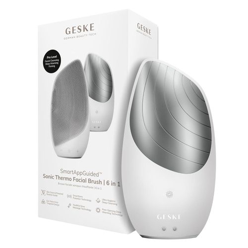 Elektrische Gesichtsreinigungsbürste 6 in 1 mit Wärmefunktion, Gesichtsmassagegerät aus Silikon, Tiefenreinigung, SmartSonic Technologie, Hautpflegege