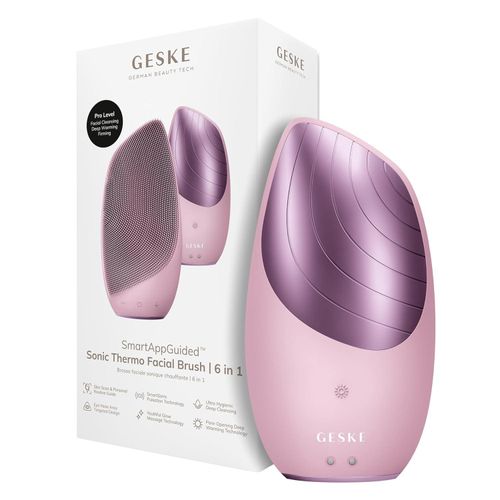 Elektrische Gesichtsreinigungsbürste 6 in 1 mit Wärmefunktion, Gesichtsmassagegerät aus Silikon, Tiefenreinigung, SmartSonic Technologie, Hautpflegege