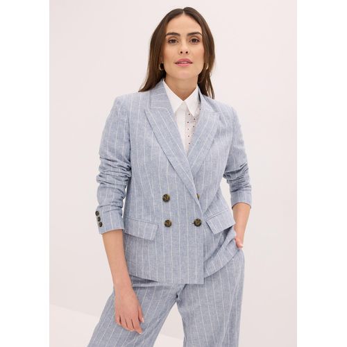 bonprix Blazer mit Leinenanteil, blau, Gr.36, eleganter Blazer mit Leinenanteil, aus Leinen