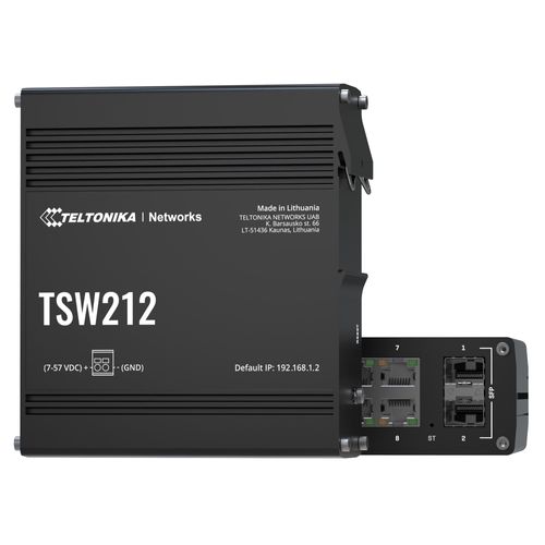 TELTONIKA Netzwerk-Switch "TSW212", schwarz, B:13,7cm H:4,8cm T:13,7cm, Netzwerk-Switches