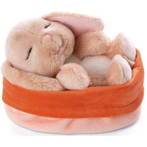 Kuscheltier NICI "Sleeping Pets GREEN, Hase 12 cm", braun (hase im körbchen, 12 cm, karamell), Plüschfiguren, KinderB:8cm H:8cm L:12cm, Plüsch, Polyester, Kuscheltier, schlafend im Körbchen, B:8cm H:8cm L:12cm