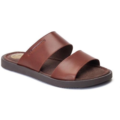 Base London Maven Leren Heren Sandalen In Gebrand Bruin