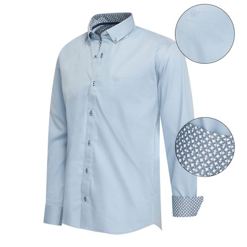 Cappuccino Italia Overhemden Regular Fit Overhemd Babyblauw Babyblauw