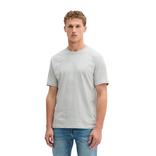 T-Shirt MARC O'POLO, Herren, Gr. L (52), grau (twentyfour grau), Jersey, Obermaterial: 100% Baumwolle, Basic, Rundhals, Shirts T-Shirt, Logo-T-Shirt aus Bio-Baumwolle
