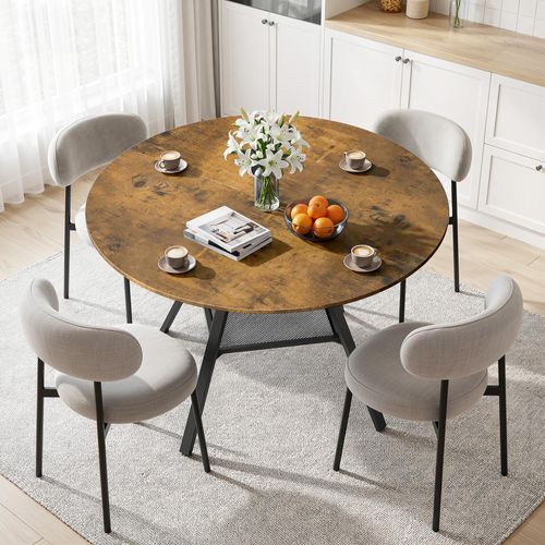 BEALIFE Runder Esstisch 120 cm Ø | Für Esszimmer, Balkon & kleine Wohnungen | Retro TB6712