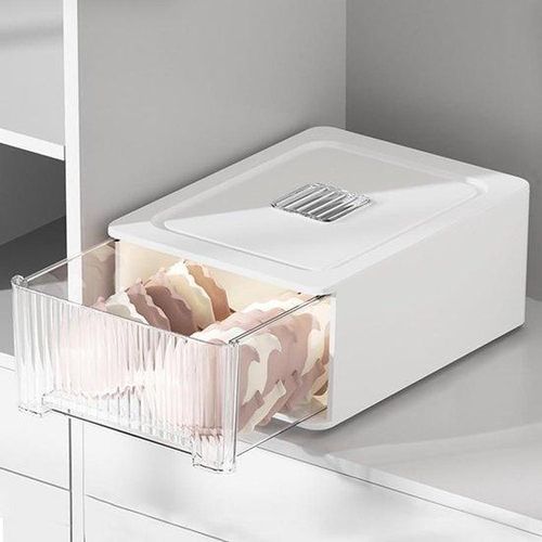 Transpargenter Stapelbar-Unterbringungsbehälter - 34 x 26 x 15 cm - Weiss