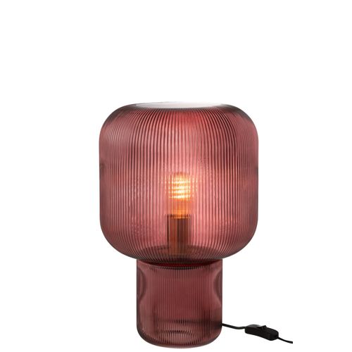 Tischlampe aus rotem Glas, 29 cm Breite, 42 cm Höhe