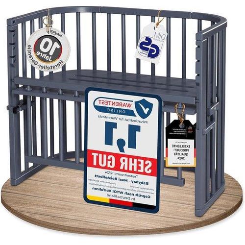 Kinderbettruhebett mit Aufstelldach - Komfortabel und sicher, bis 100 cm Höhe einstellbar - 96 x 56,5 x 79 cm
