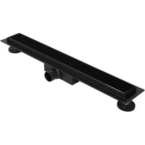 Badrohr mit Edelstahl-Abflussgitter - Vergrößerte Fettfangscheibe - 80cm Länge 52mm Tiefe