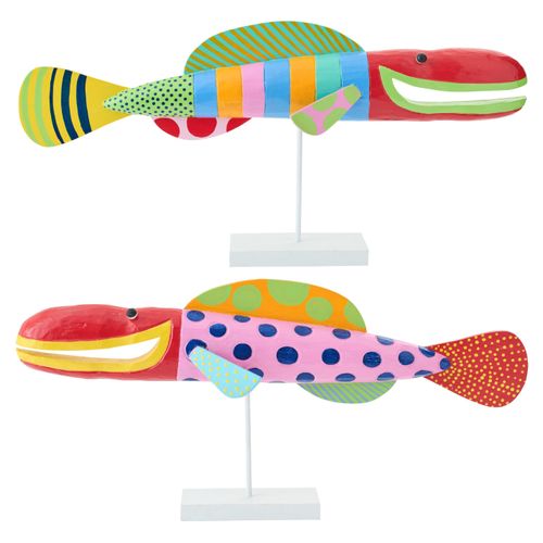 J-Line Set Von 2 Fisch Umi Albasia Multi Large