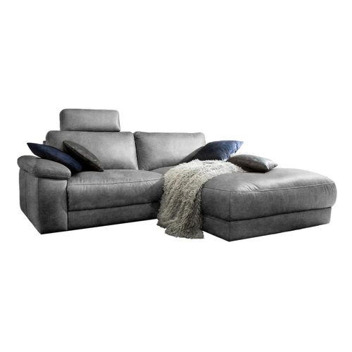 ECKSOFA MOTORISCHER RELAXFUNKTION LOLA Grau Leder Relaxfunktion