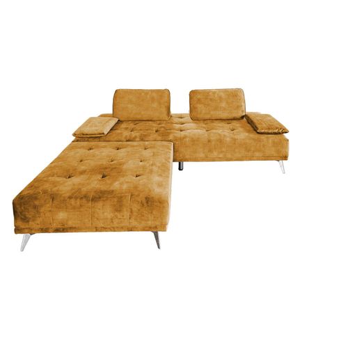 SOFA MIT HOCKER WIOLO Braun Velvet