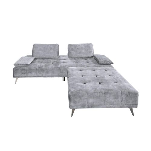 SOFA MIT HOCKER WIOLO Grau Velvet
