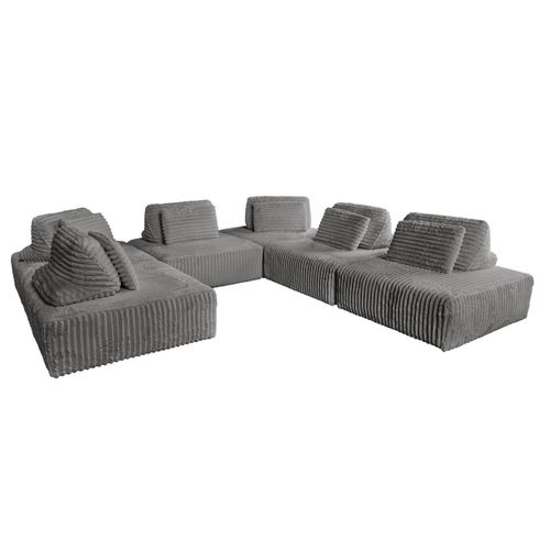 MODULSOFA WIOLO SOFT 6 MODULE 6 KISSEN Grau Cord