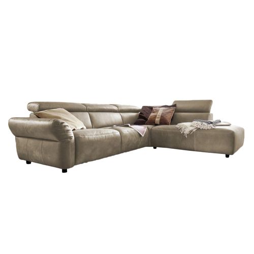 ECKSOFA MOTOR. SITZVORZUG RISO Grau Leder